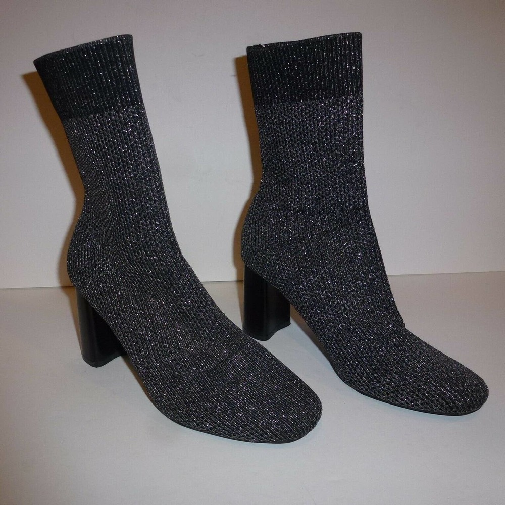 Zara Silver Sparkling Sock Booties  (9.5M)